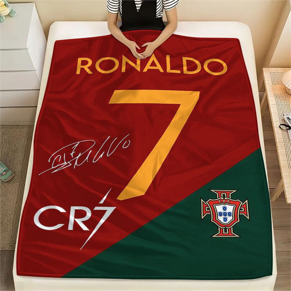 1PC CR7 Cristiano Ronaldo Patterned Flannel Blanket Suitable For All Seasons for Home Decor Warmth and Comfort Gifts Holiday Present