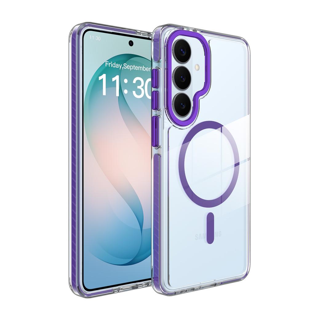 Applicable To Samsung S26plus Transparent Mobile Phone Case S24 Two-color Anti-drop s25UItra Magnetic Protective Case