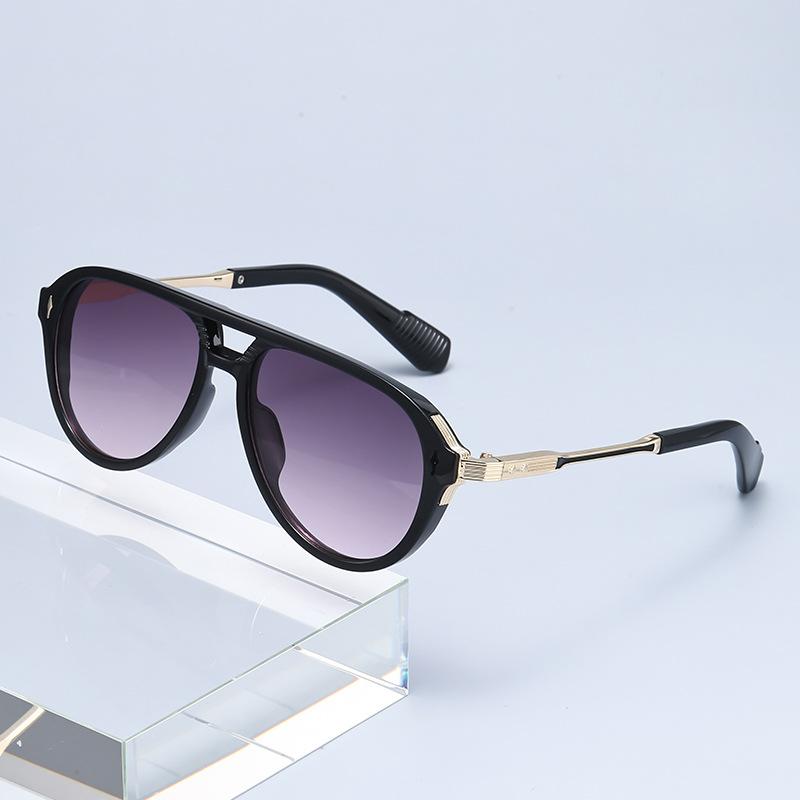 Fashionable Metal Sunglasses Party Gatherings Stage Performances Street Photography Fashion Wear Take UV Resistant Glasses