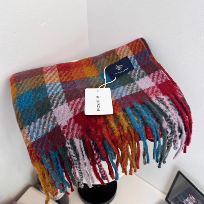 Korean Style Unisex Wool Blend Scarf: Anti-Pilling, Warm, Multi-Purpose Winter Shawl