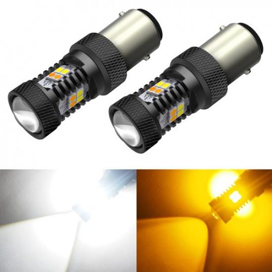 AUXITO 2x 1157 2357 LED Front Signal Turn Lights Switchback Bulb CANBUS Bright A