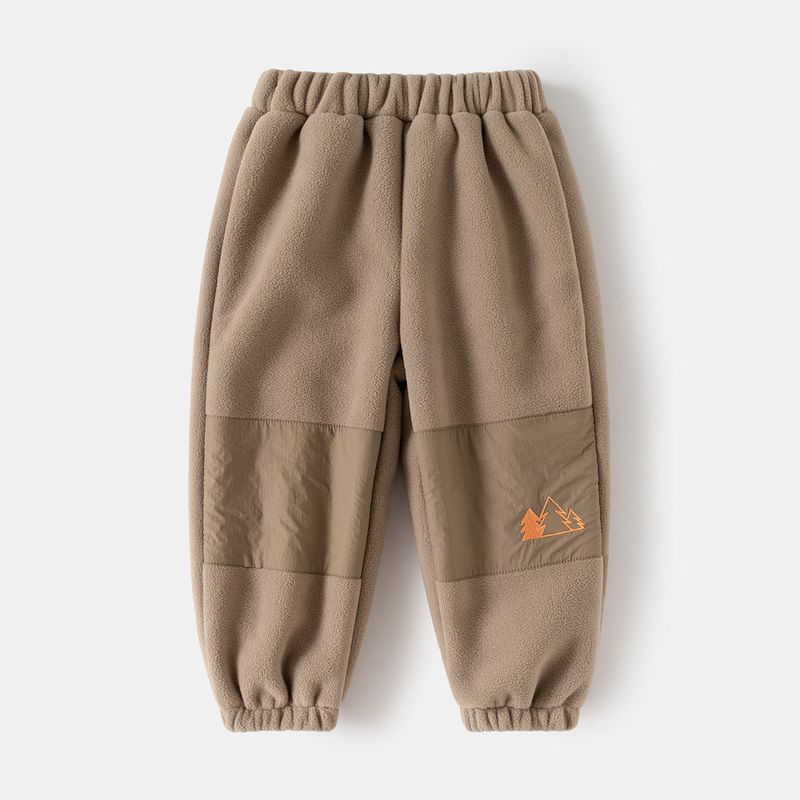 Autumn and Winter Children s Clothing, Thickened Pants for Boys, Fleece Casual Long Pants, Warm Fleece-Lined Jogger Pants for Baby Boys Coffee 130