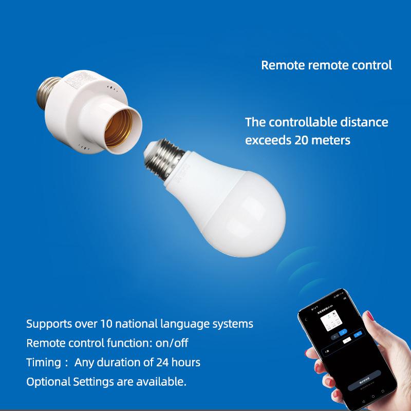 1Pc Smart Bluetooth -Compatible Light Socket E27 Bulb Adapter Lamp Holder Base Ac85-265V Smart Life App Controller