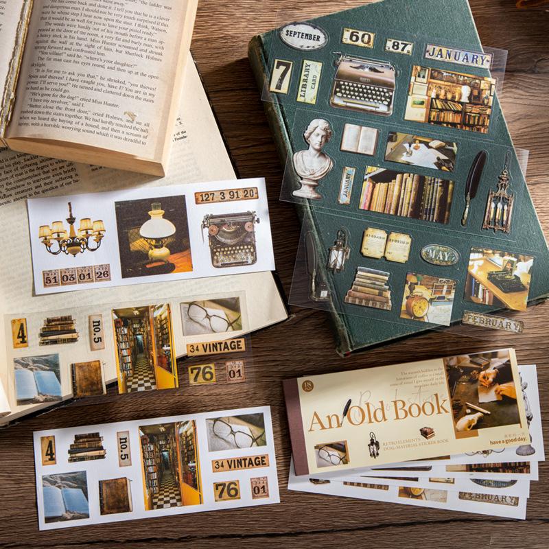 Livre d'autocollants découpés Scenery Vintage: Matériaux DIY Collage Rétro & Journal