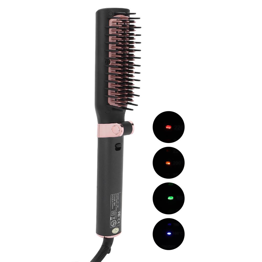 Foldable Hair Straightener Brush Fast Heating Hair Brush Adjustable Electric Hair Brush