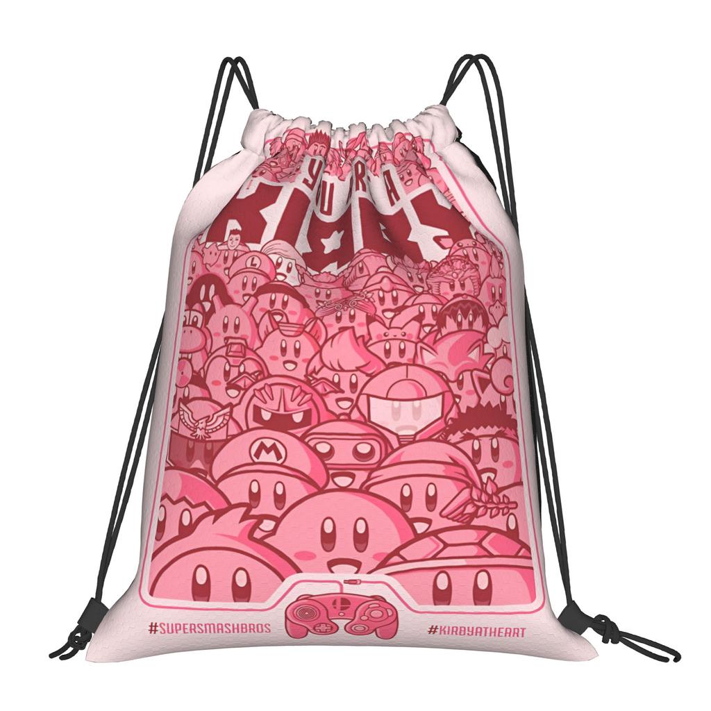 Custom K-Kirbys Drawstring Backpack Bags Men Women Lightweight Cartoon Gym Sports Sackpack Sacks for Traveling