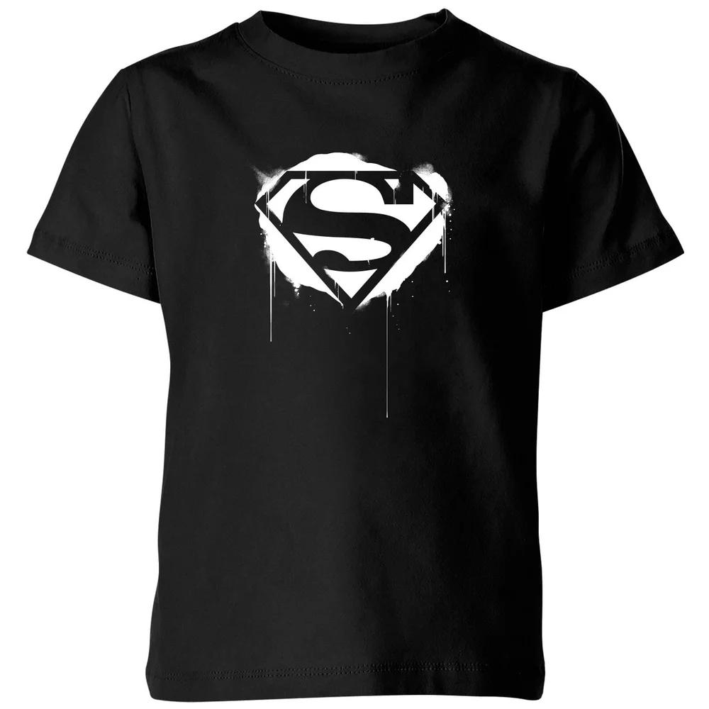 Justice League Graffiti Superman Kids  T-Shirt - Black - 3-4 Years 160