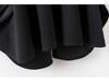 Women's Black Woolen Hooded Cloak Coat, Autumn 2022, Long Style, European American Design, with Hang Tag