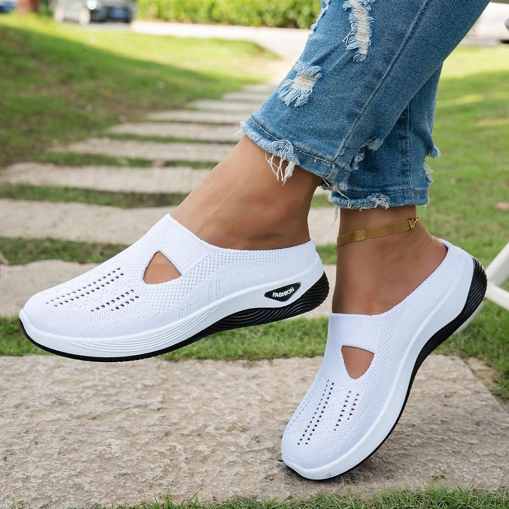 Women's Summer 2025 Soft Sole Breathable Half Slippers for Middle-aged & Elderly Moms.