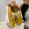 Spot version~ 2025 new thick-soled small man height increase breathable linen canvas shoes old money wind casual board shoes women