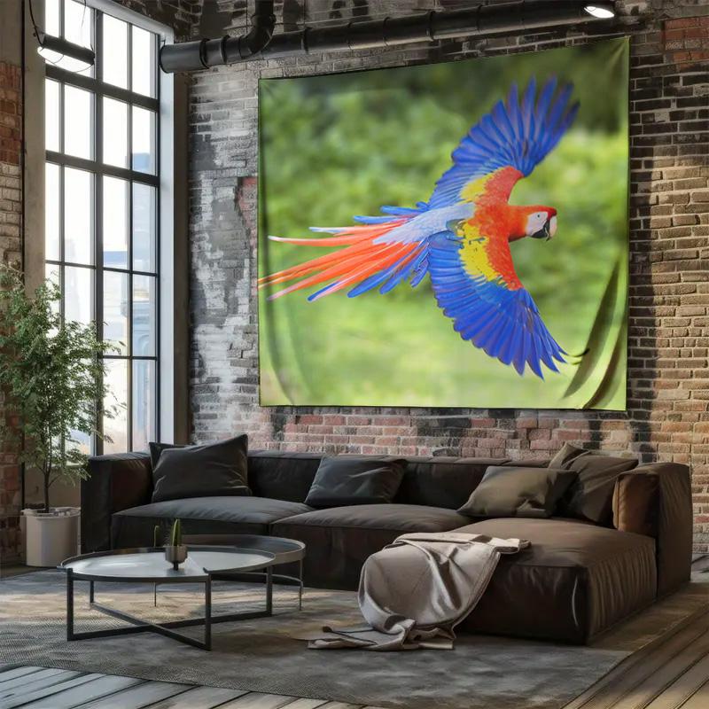 Tropical Macaw Art Tapestry Living Room Bedroom Decor Wall Hanging