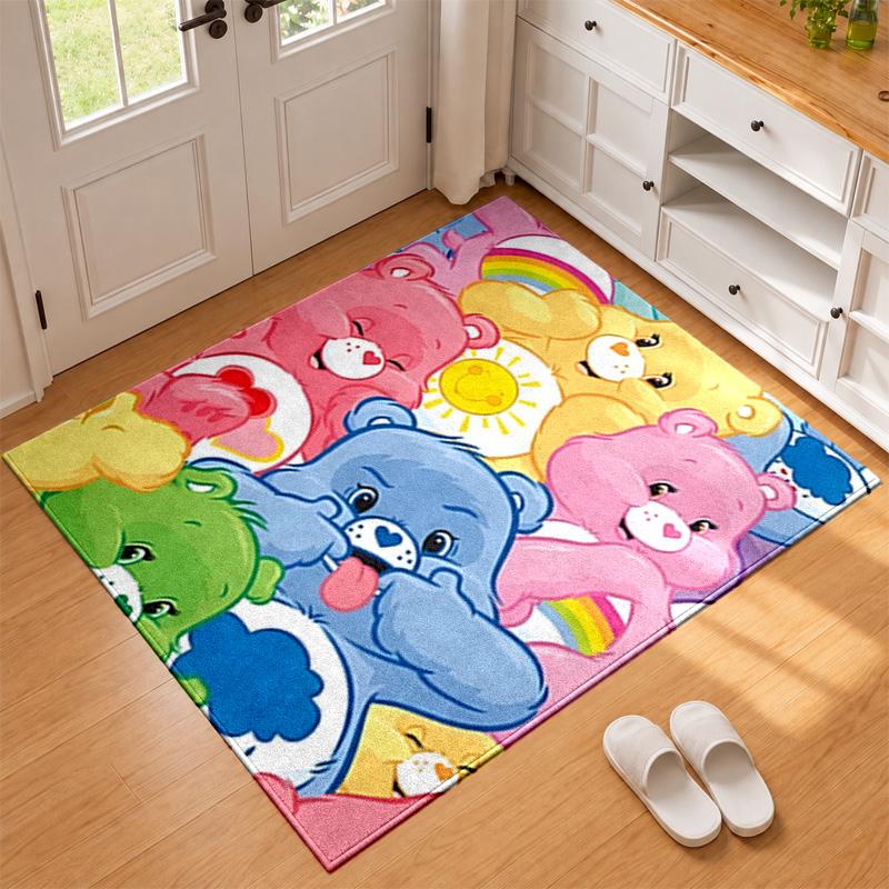 Care Bear Carpet Door Mat for Living Room or Bedroom Protective Mat Under Chair Office Decoration Christmas Gift Birthday Present