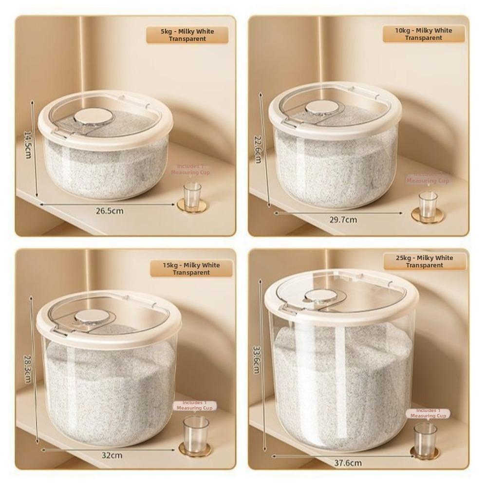 Moisture-proof Kitchen Storage Bin Clear Airtight Storage Bucket New Grain Storage Bin Home Use