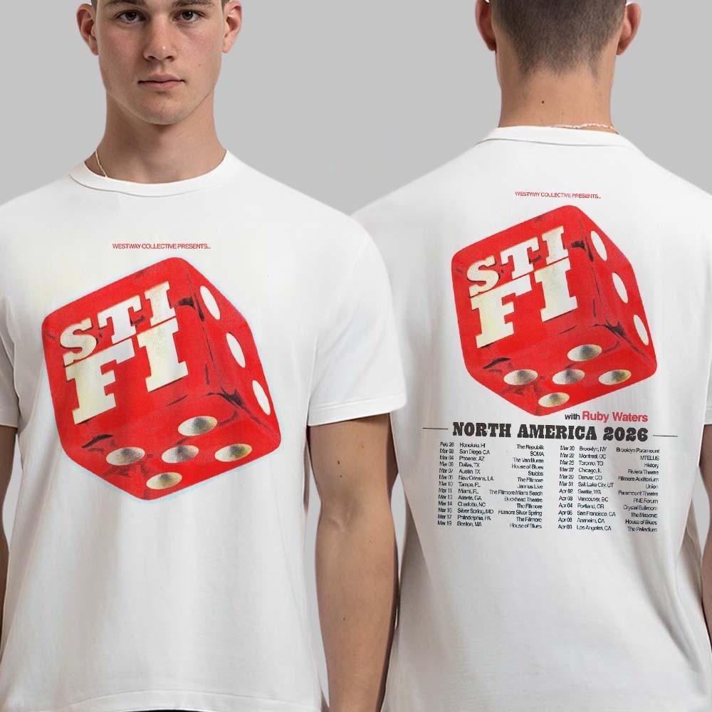 

Stick Fingers Band North America 2026 Schedule Dates Two Sided T-Shirt L