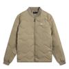 Casual Minimalist Solid Color Baseball Collar Zipper Down Jacket Men Outerwear Fleece-Brown AYMU357-2