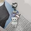 Cute Flocking Animal Keychain Cat Bear Doll Bowknot Pendant Keyring Accessories