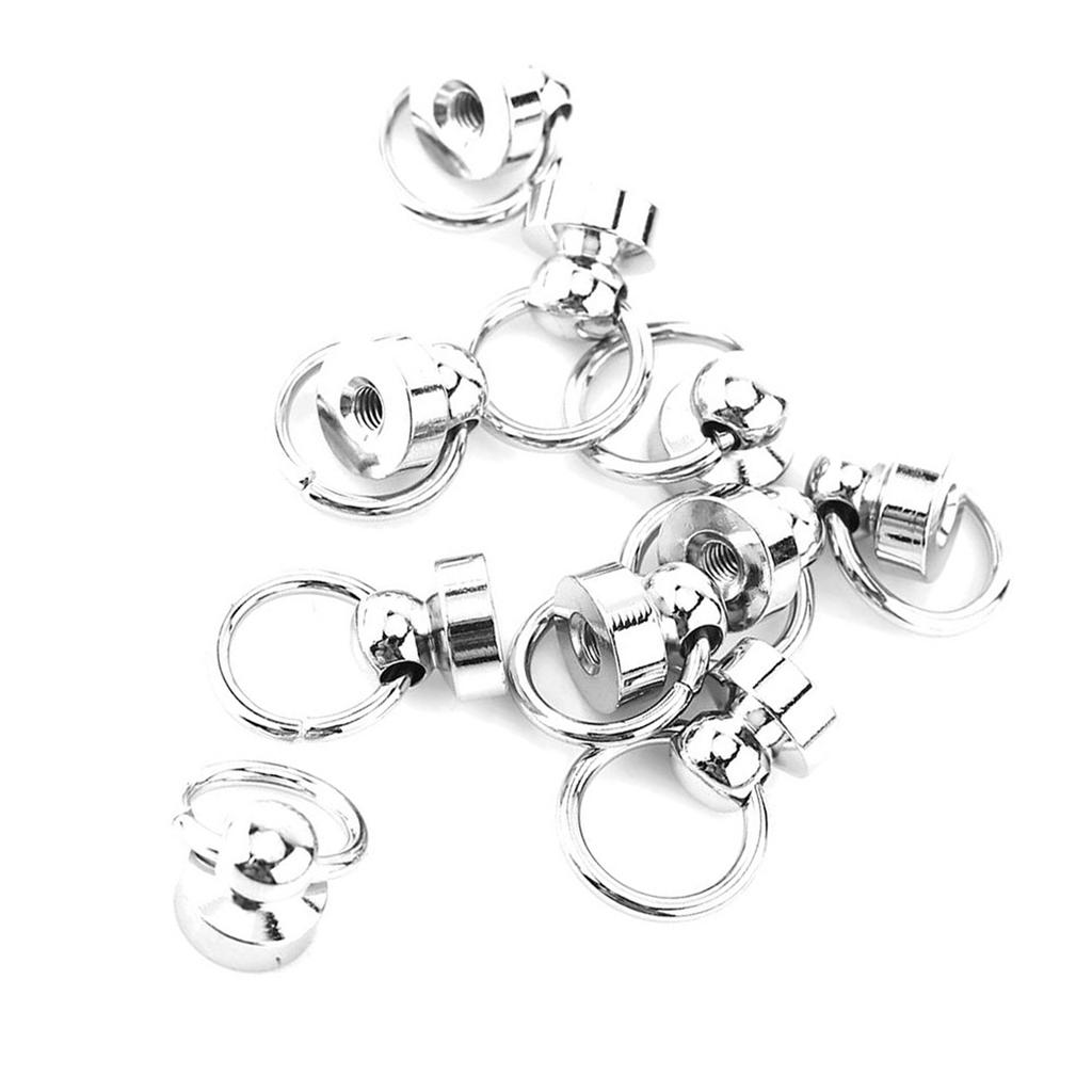 10pcs Brass Rivet Studs Screw Back Round Ring Head Leathercraft Parts