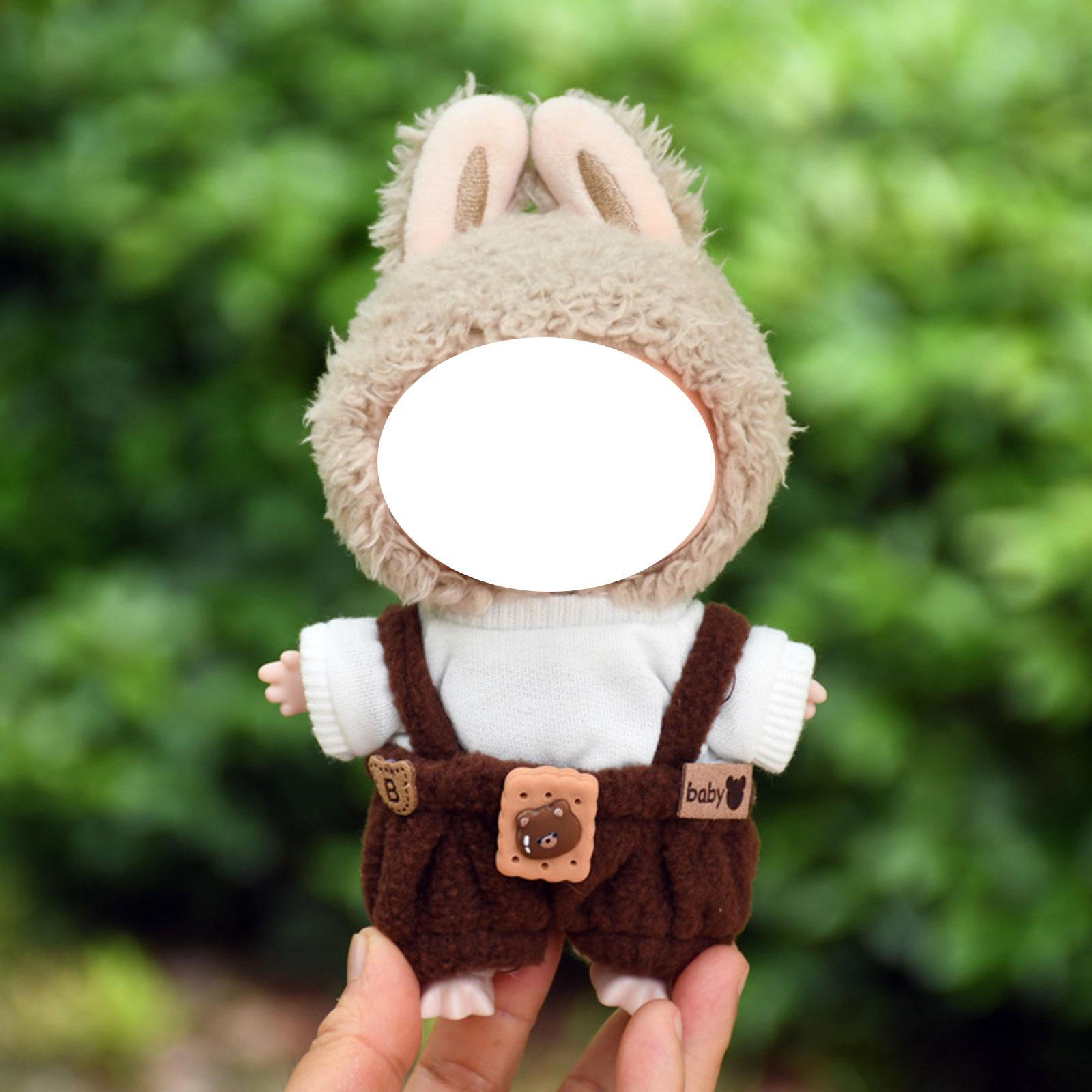 

2 предмета одежды для кукол, повседневные наряды, штаны с подтяжками, футболка, комплект для 15 см, наряд F