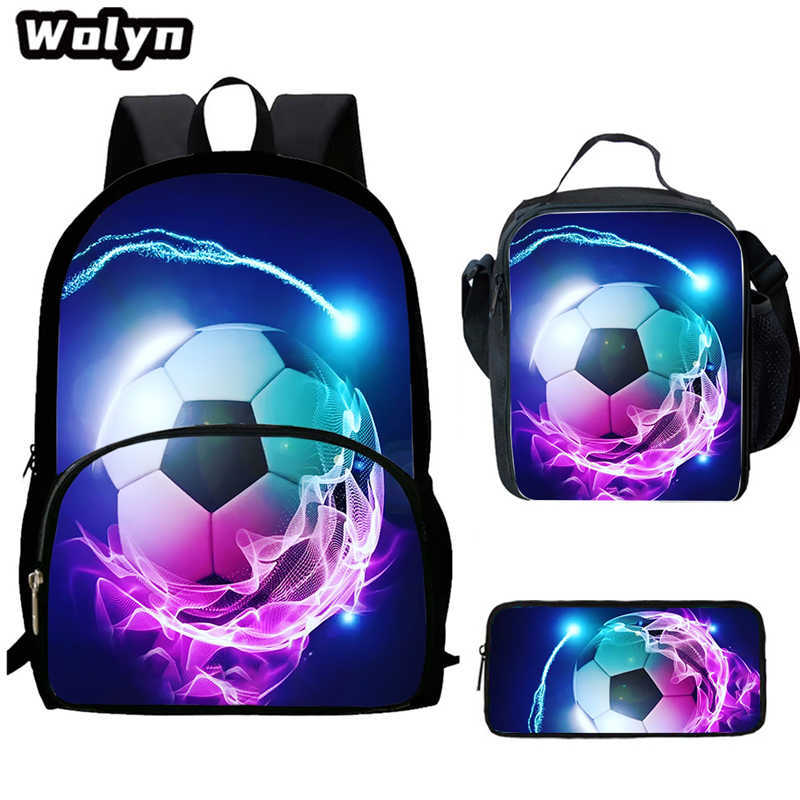 Football School Bag High Definition Waterproof Printing Multi-Functional Load Reduction Ridge Backpack