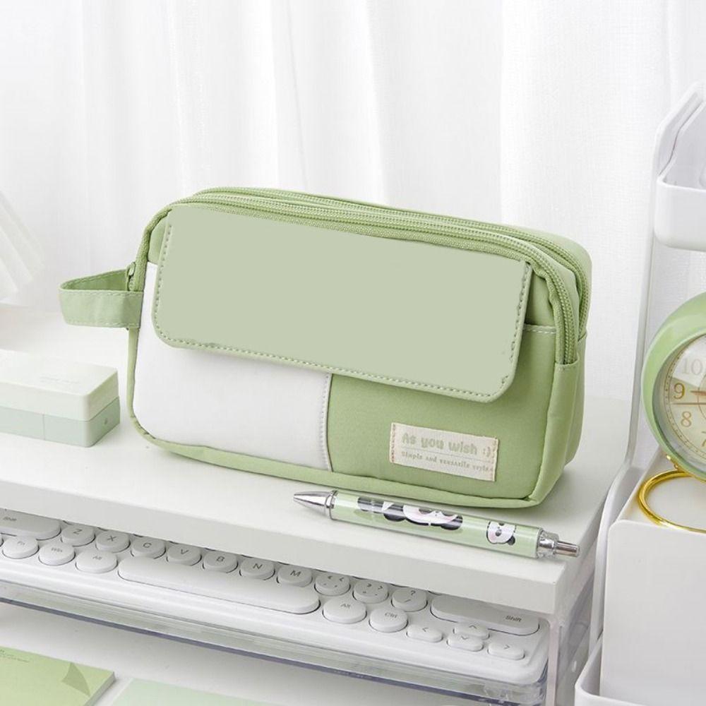 Large Capacity Pencil Case 3 Layer Pen Bag Simplicity Fashion Portable Pen Pouch  Study Supplies