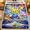 Flannel BlanketPokémon Custom Name Text Personalized Soft Warm Throw Blanket Home Decor Gift