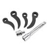 Crowbar Adapter Head Tool Set 1 2in 3 8in Double Square and Square Pry Bars Adapter Head and Extension Rod with Storage