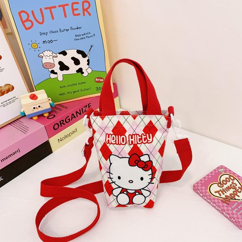 Fashion new children's bag cute girl large capacity water cup canvas bag baby shoulder messenger bag
