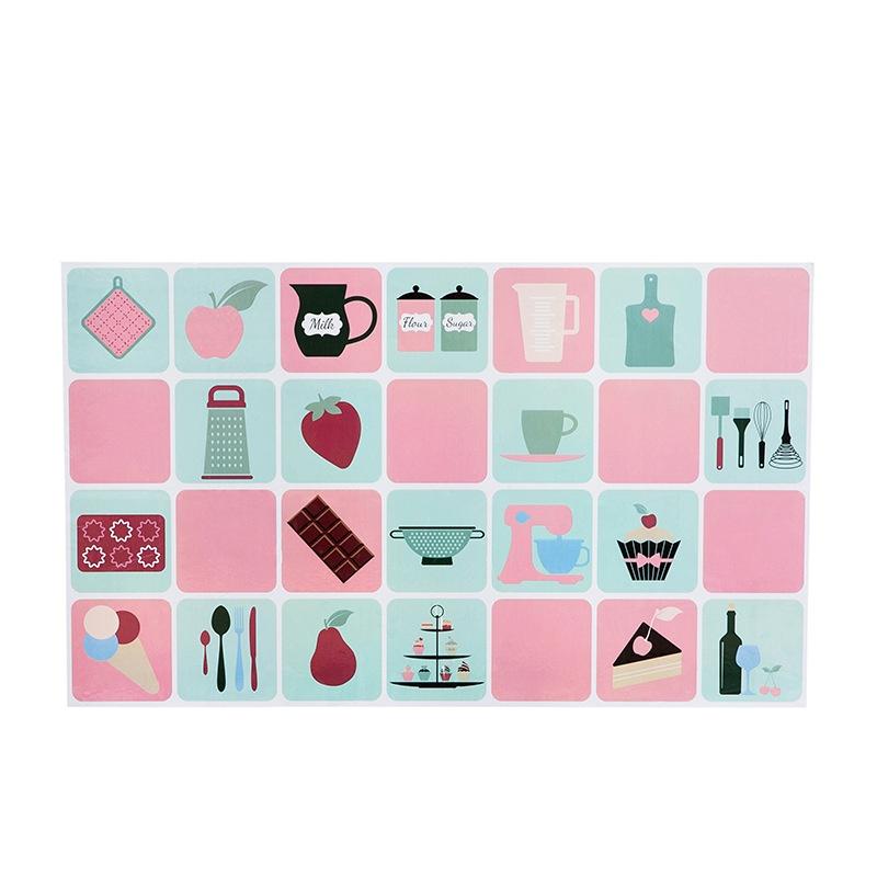 2PCS Kitchen Film Wall Stickers Waterproof and Oil Resistant High Temperature Ceramic Tile Stickers