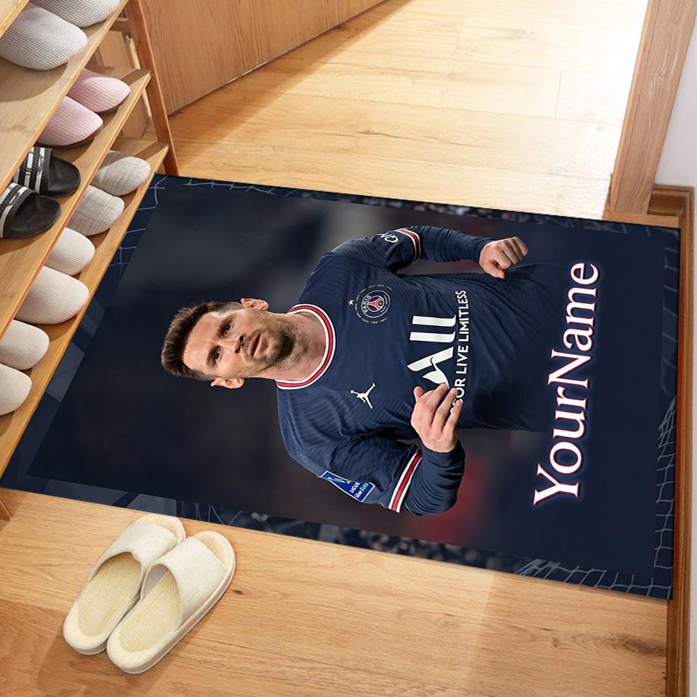 Messi 46 Personalized Name Floor Mat Design for Kitchen Game Room Hallway Bedrooms Anti-slip Rug Decorate Offices