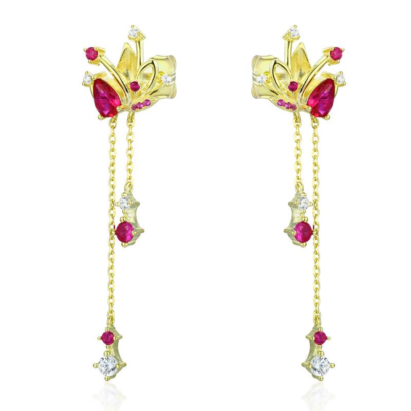 Original design 925 long fringed earrings, high-end earrings, niche light luxury new Chinese earrings wholesale 925 silver