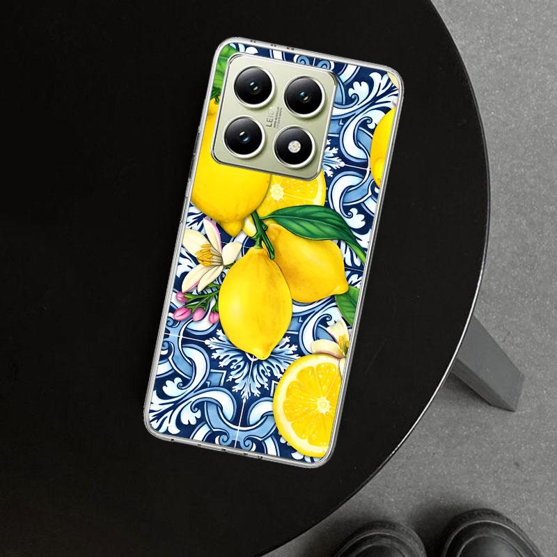 

Mediterranean Lemon Phone Case Cover for Xiaomi Redmi Note 15 14 13 12 11 Pro Plus 14S 12S 11S 11T 11E 10S 10 Customized Fundas Redmi Note 11 Pro 4G
