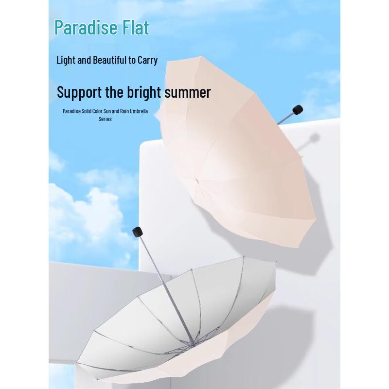 Paradise 10-Rib Silver Coating Portable Sun and Rain Umbrella