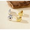 Geometric Horn-Shaped Stud Earrings Women Sterling With 18K Gold Plating Modern Minimalist Fashion Jewelry