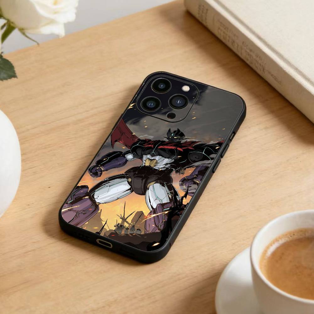 Anime M-Mazinger Z Phone Case For iPhone17,16,15,14,13,12 Plus,Max Soft Silicone Black Cover