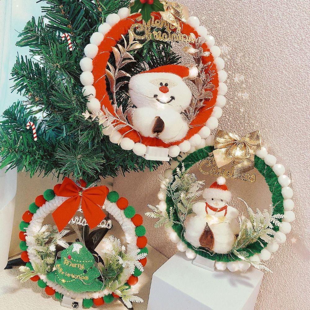 New Year Gifts Xmas Decorations With Lights Pendant Ornament DIY Wreath Materials Home Decoration