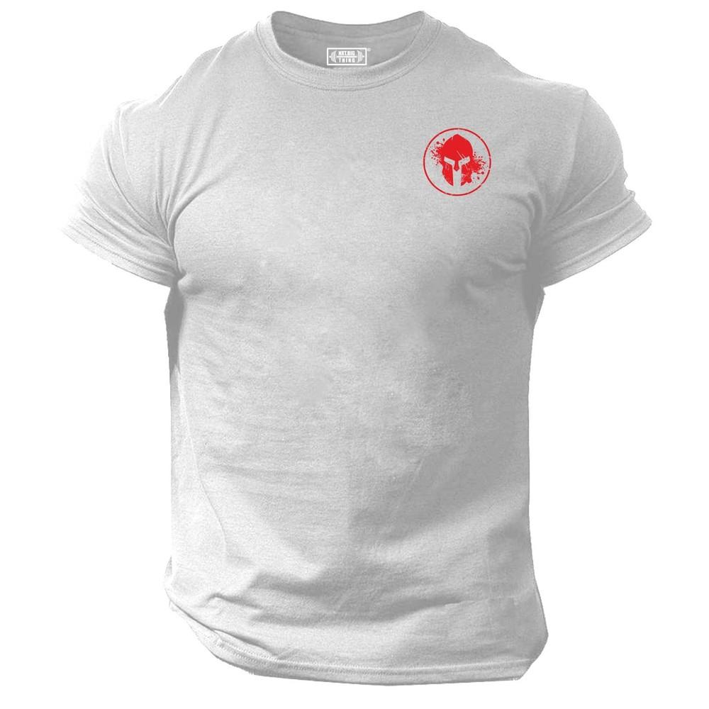 Blood Spartan T Shirt Pocket Gym Clothing Bodybuilding Training Workout Mma Top