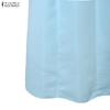 ZANZEA Women Elegant Casual Round Neck Sleeveless Dress