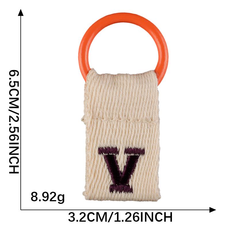 Korean-Inspired Couple Name Tag Backpack Keychain with 26 Letters Embroidered Ribbon