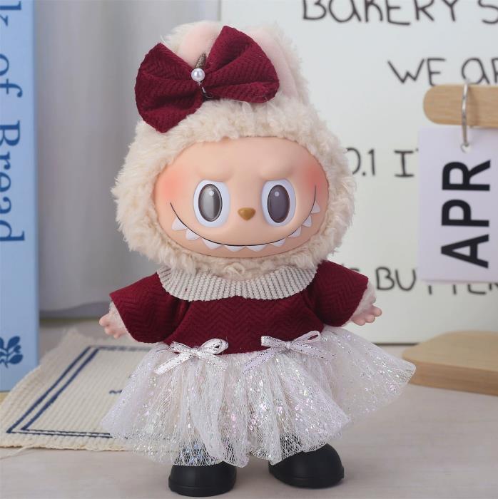 Oblečení pro panenku Labubu Oblečení 17cm Vyměnitelné Módní Kostým pro Plyšové Hračky