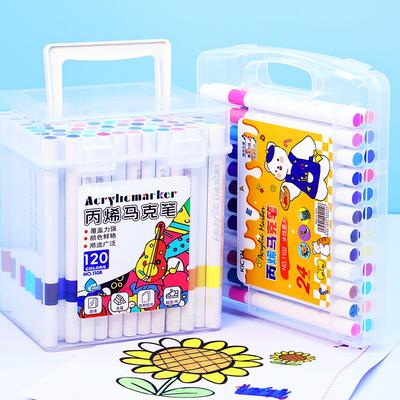 Acrylic Marker Soft Head Stackable Color Opaque Straight Liquid 12-Color Kindergarten Watercolor Brush For Primary School Students