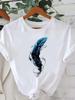 (Asian Size) feather style cute Women Printed Lady Casual Short Sleeve T Tee Top Clothing Shirt Fashion Female Graphic T-shirts