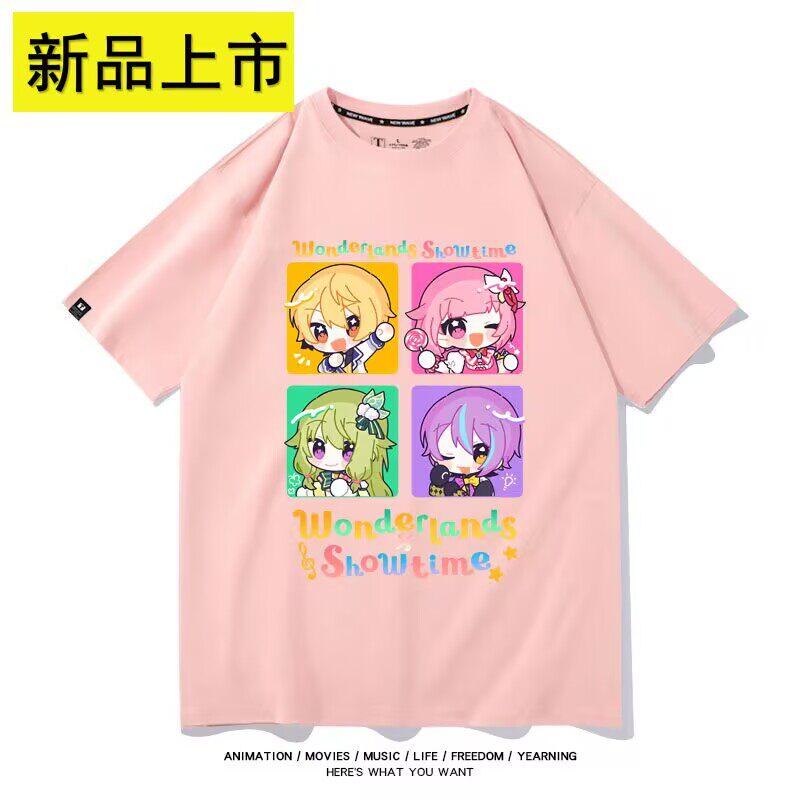 World Plan Colorful Stage Hatsune Miku Surrounding Tianma Si Pure Cotton Printed New Fashion Trend Unisexs and Womens Tshirt