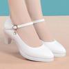 Bout Rond, Coupe Basse, Élégant, Élégant, Talon Épais, Talon Moyen, Semelle Souple, Chaussures de Travail Confortables avec une Bride Simple à Boucle