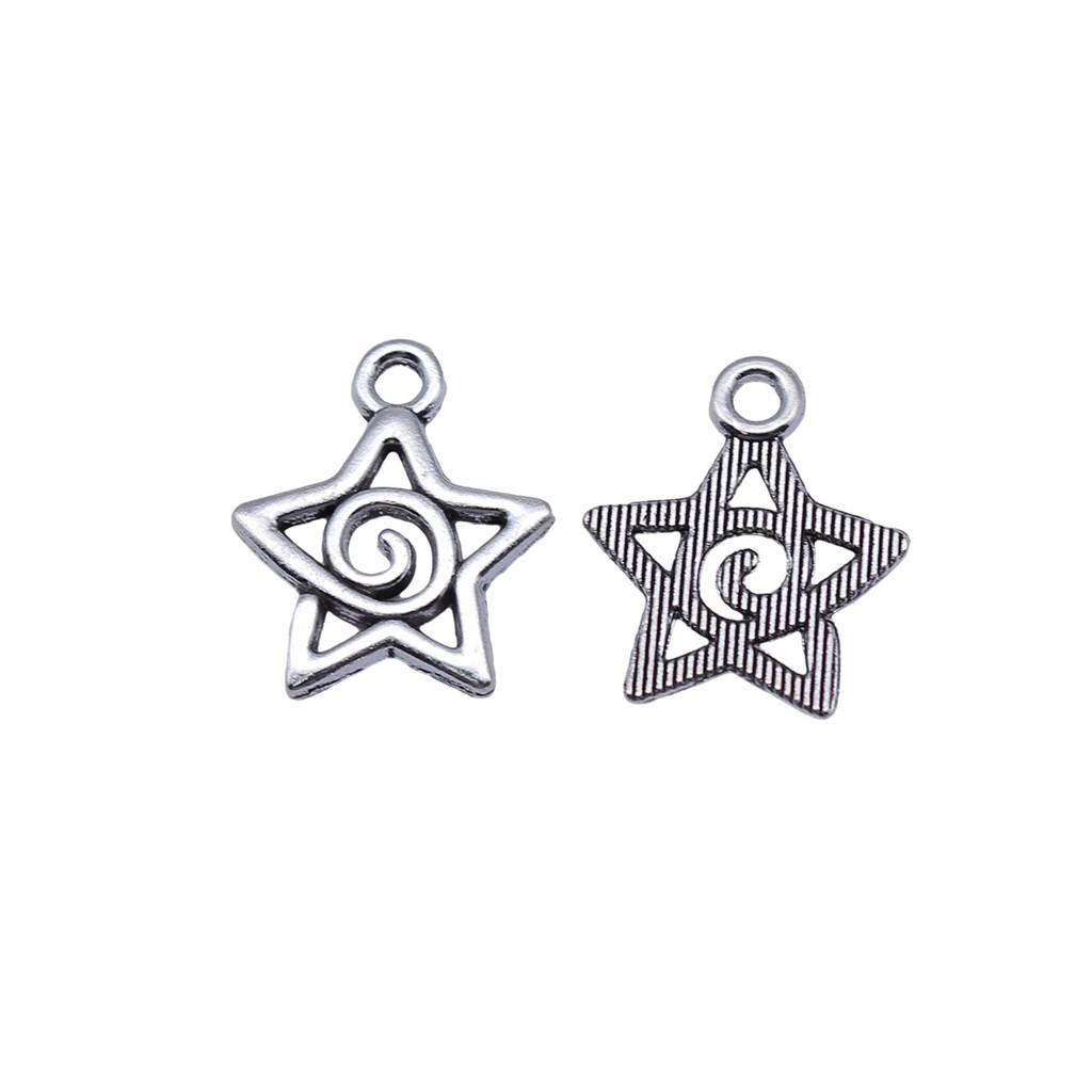 Five-Pointed Star Charms Multi Color Alloy Plain Pendants For Celestial Themed Jewelry