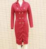 Women's V-Neck Double-Breasted Waist-Cinching Suit Dress, Autumn/Winter 2025 Collection