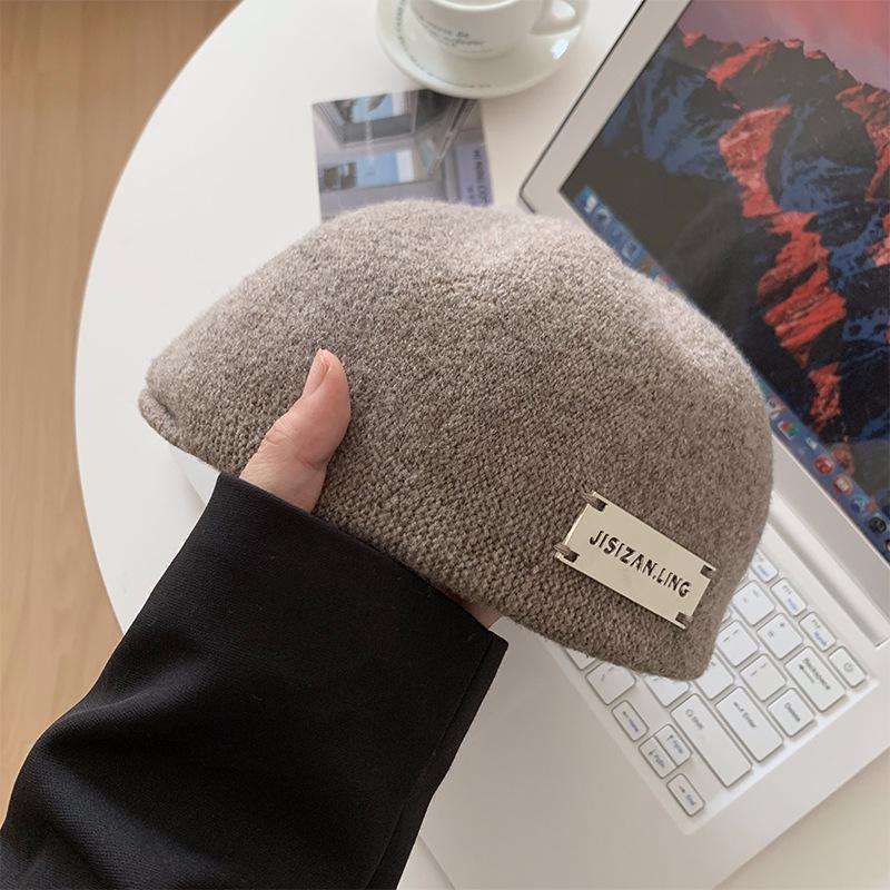 Autumn Winter Beret Cap Women's Vintage Solid Color Worker Hat Japanese Artist Hats