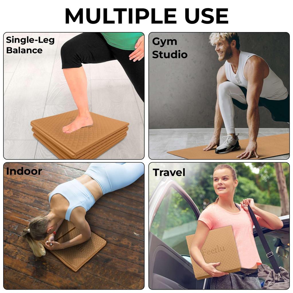 Foldable Yoga Mat 6mm Lightweight and Easy To Store for Travel Foldable Exercise Mat for Home Floor Exercises - Thickness, - Non-slip Yoga, Pilates,