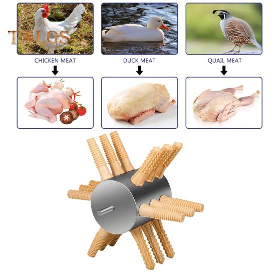 Chicken Plucker Poultry Plucking Machine Stainless Steel Feather Plucker with Rubber Fingers Easy Safe Poultry Defeathering Tool