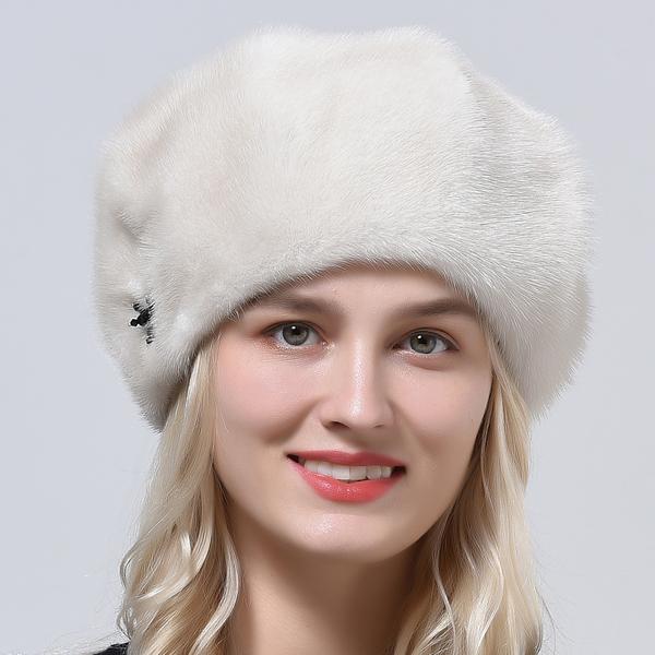 

Зимняя женская кепка, полярные шапки, шапки из меха норки, новый стиль, восьмиугольная шапка с бриллиантами, однотонный роскошный топ, 100% настоящая женская меховая шапка бежевый