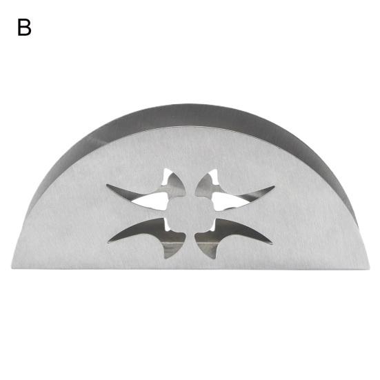 Yousheng Halbkreis-Taschentuchhalter mit Hohlmuster, robuster Edelstahl, Esstisch, Papierhandtuch, Serviettenclip-Spender, Organizer, Haushaltsbedarf